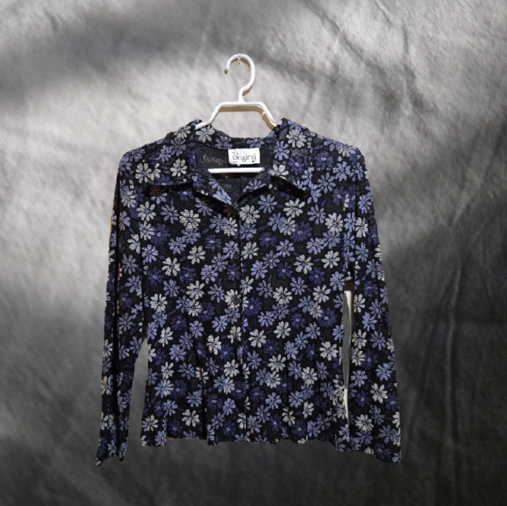 Vintage 90's Daisy Sheer Button Down Shirt